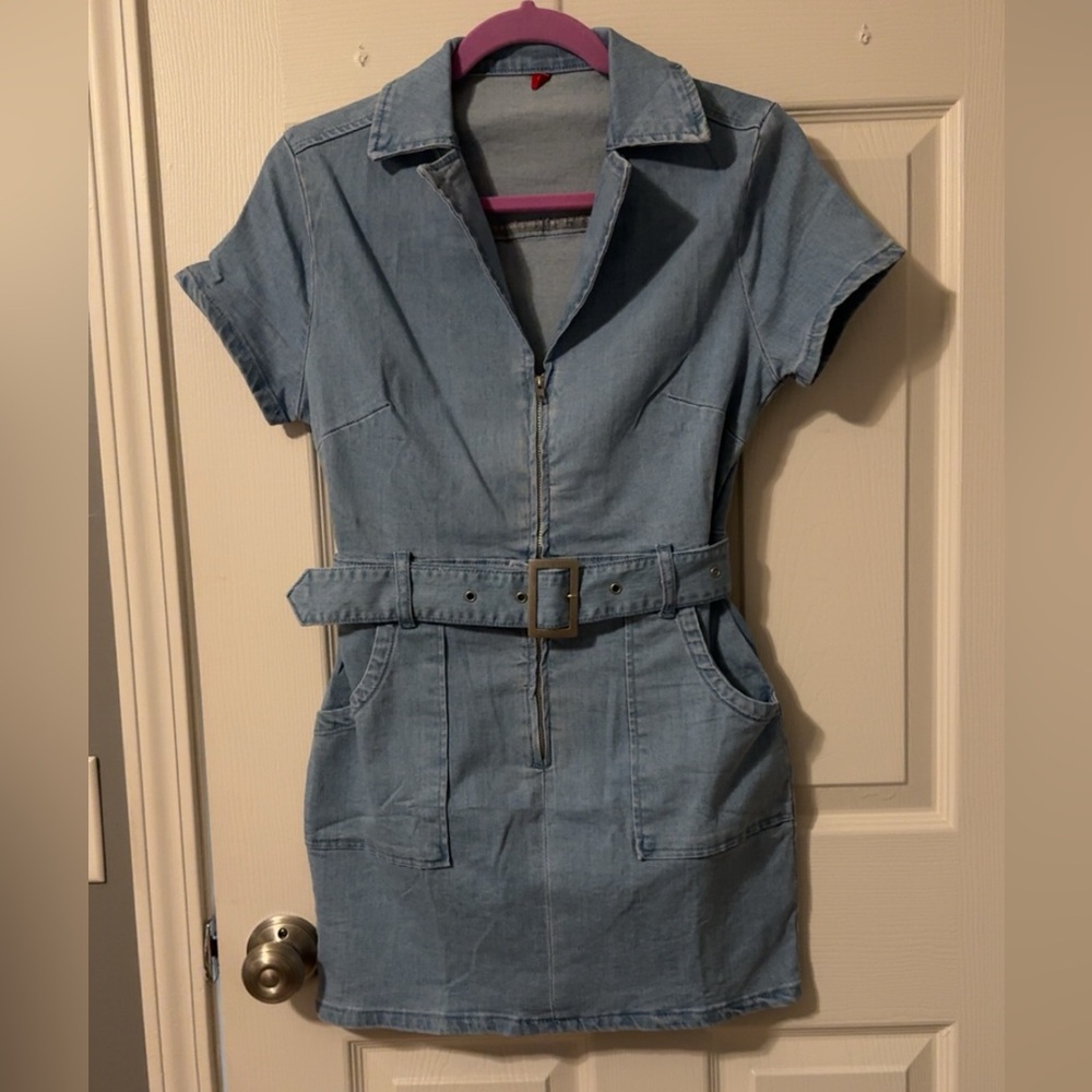 Denim Belted Dress